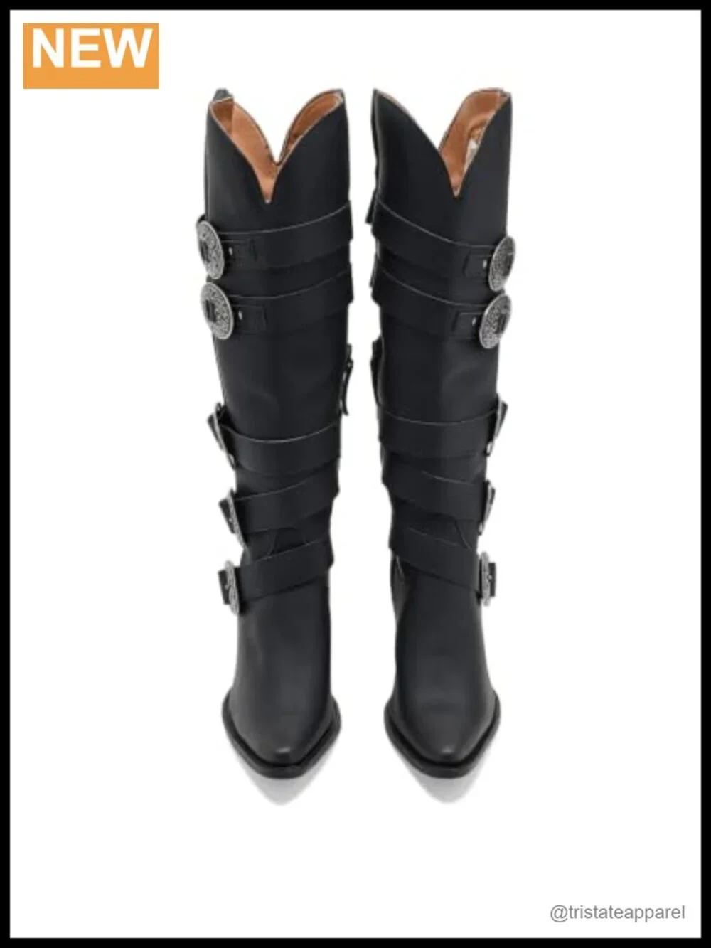 Women's Western Boots Leather Over The Knee High Heel Zip Casual